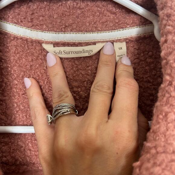 Soft Surroundings Pink Sherpa Shacket - Picture 3 of 5